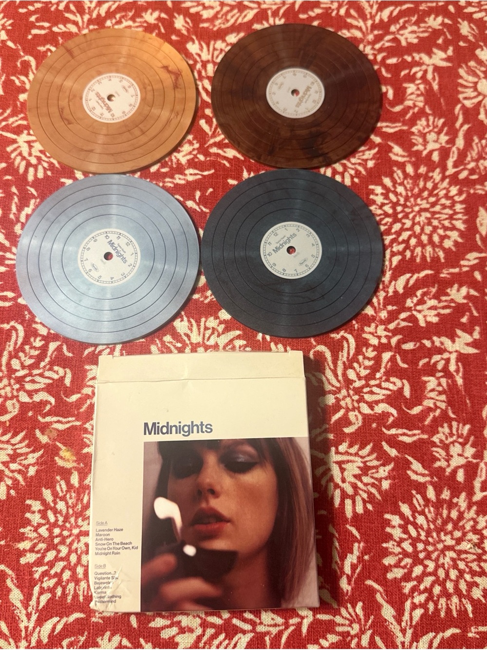 Taylor Swift Midnights vinyl Coaster Set